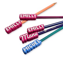 Topo Identificador de L�pis ou Caneta 3D com Nome Personalizado